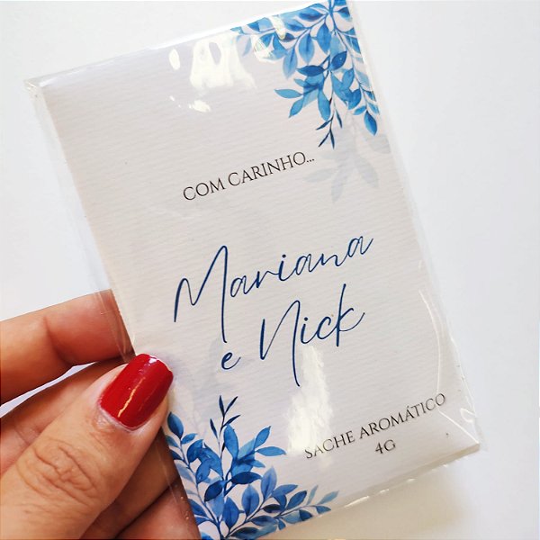 Sachê Aromático Personalizado Lembrancinha Azul