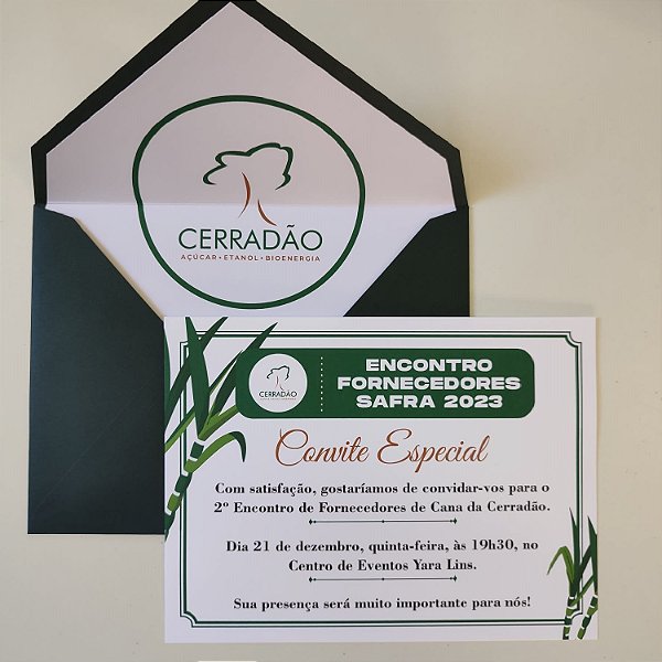 Convite Corporativo Verde Escuro Forrado