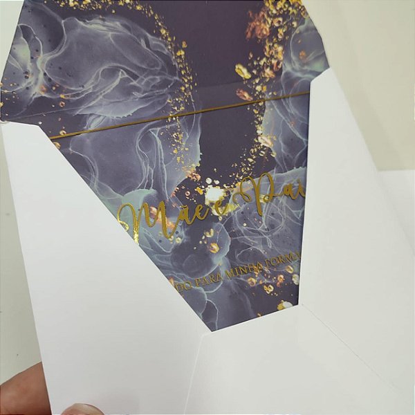 Convite Formatura Vertical Acetato Metalizado Lacre de Cera