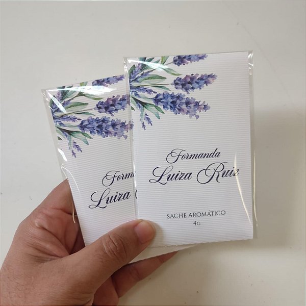 Sachê Aromático Personalizado Lembrancinha Lavanda