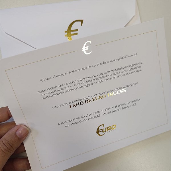 Convite Empresarial Corporativo Brasão Metalizado Lacre