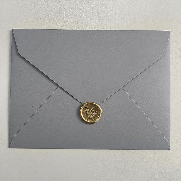 Convite Corporativo Up Time Art Gallery Forrado Cinza Lacre de Cera Alecrim Dourado