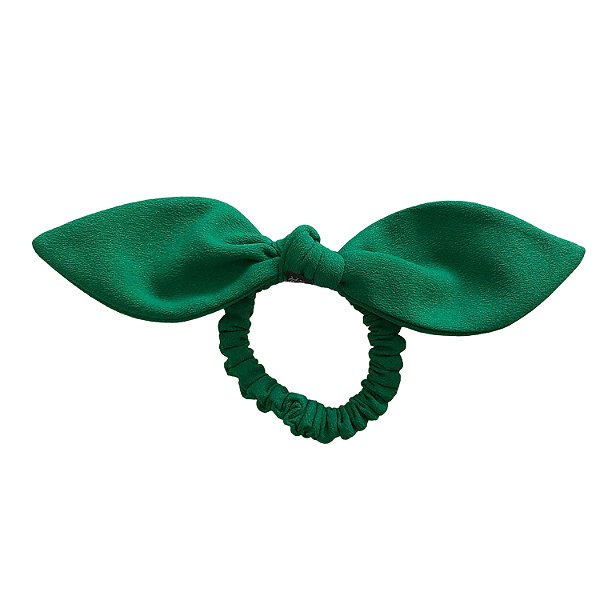 Elástico com Mini Laço de Crepe Verde Bandeira
