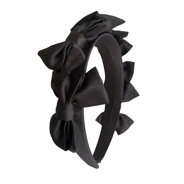 Tiara Aurora de Cetim Preto