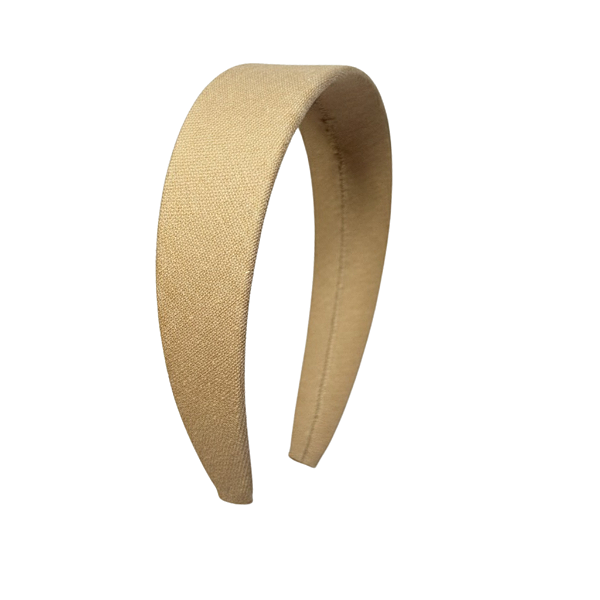 Tiara Flat de Linho Marrom Claro