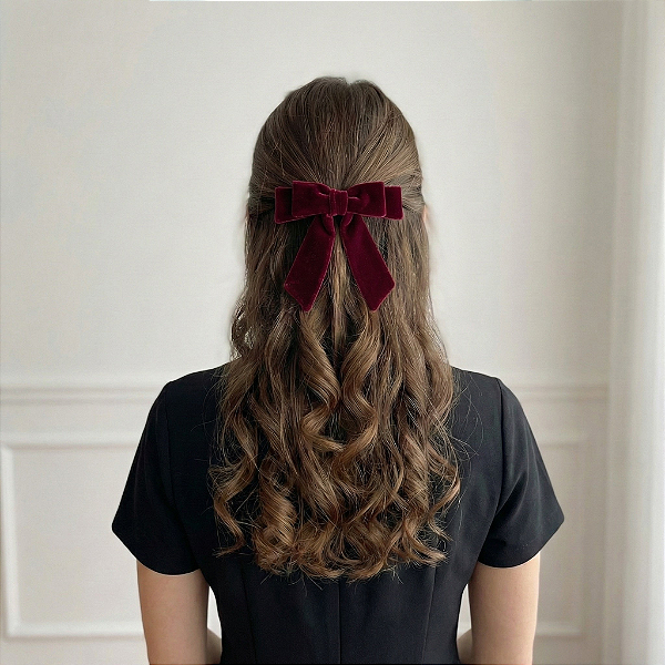 Laço Lívia P de Veludo Vinho