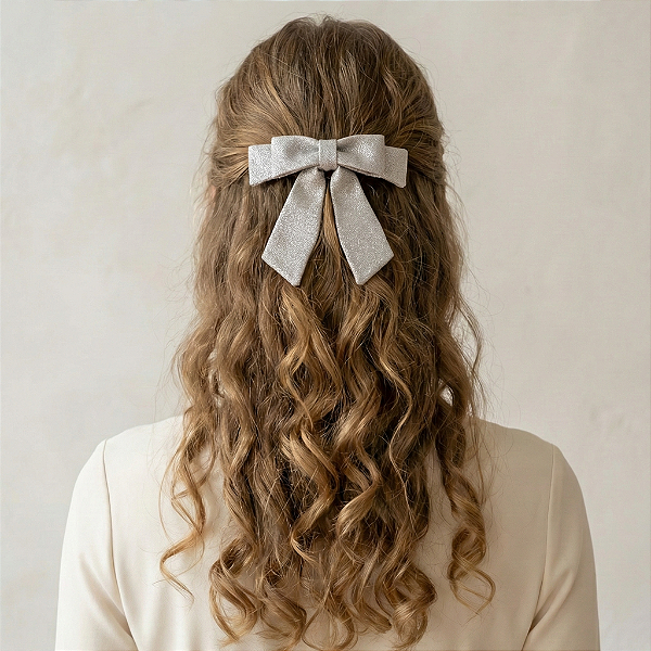 Laço Lívia P Lurex Prata