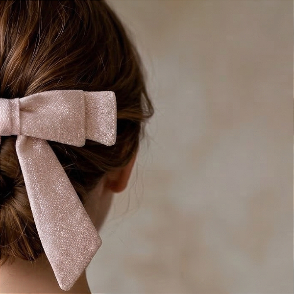 Laço Lívia P Lurex Rosa Claro com Brilho