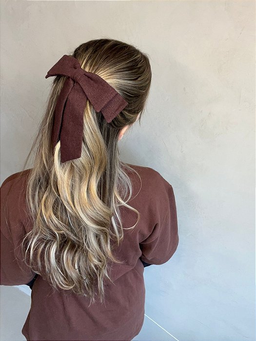 Laço Lívia P de Linho Marrom