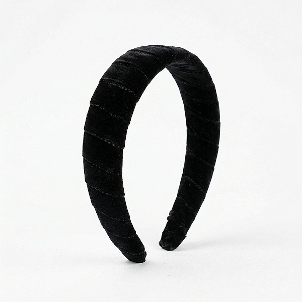 Tiara Veludo Enrolado Preto