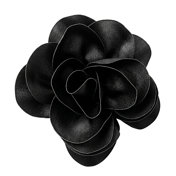 Flor Laura de Cetim Preto