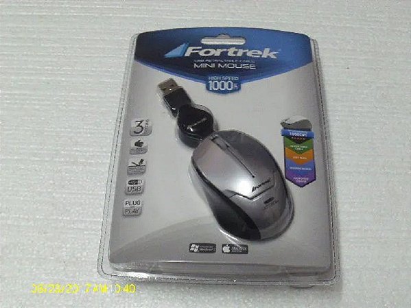 Mini Mouse Retrátil USB MM-601 Prata FORTREK