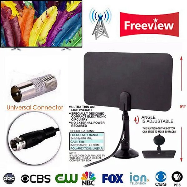 HDTV Indoor TV Digital Surf Fox Antena Livre TVFox TVSurf TV Antena DVB-T DVB-T2 Receptor de Sinal de TV VHF UHF Antenas TV a cabo
