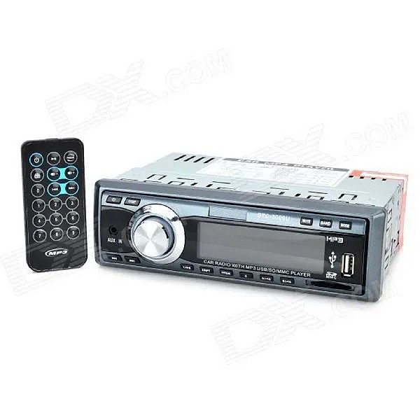 Auto Rádio STC 3000U 4 x 25W 3,2 "LCD  MP3 Player - preto + prata + multi-coloridas