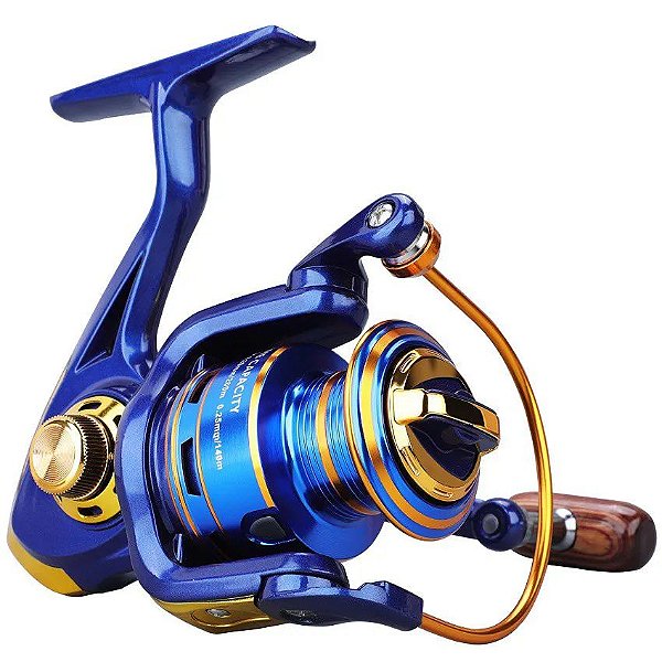 Molinete Fanshun Fishing 1000 com 12 rolamentos  - Azul