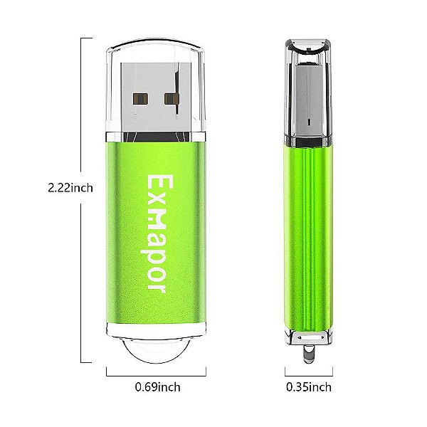 Pen drive usb portátil retangular 2.0, pendrive 8 gb 8 gb verde