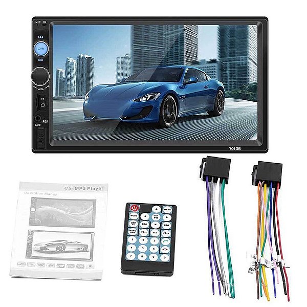 Rádio de carro 7 "2 din, tela sensível ao toque, estéreo, mp5, multimídia, bluetooth