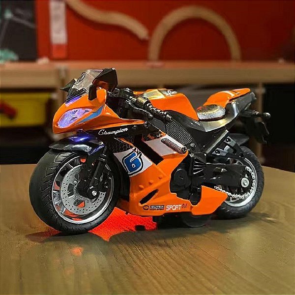 Motocicleta luz efeitos sonoros para coleção miniatura