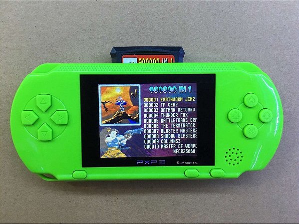 Videogame portátil 3 '16 bits retro PXP3 Slim Station 2pcs cartão de jogo integrado 150 jogos clássicos