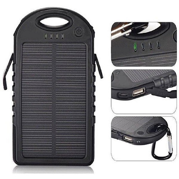 Power Bank - Solar Charger - Preto