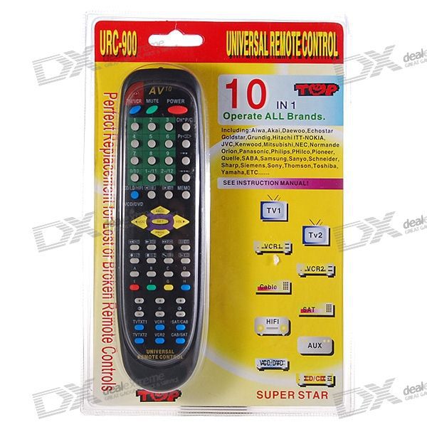 CONTROLE REMOTO URC-900 Universal TV / VCR / HiFi / DVD / CD / cabo / satélite