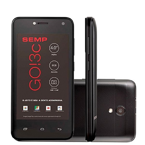 Smartphone Semp TCL GO!3C Plus 8GB/1GB RAM Quad-Core 5MP/5MP Preto