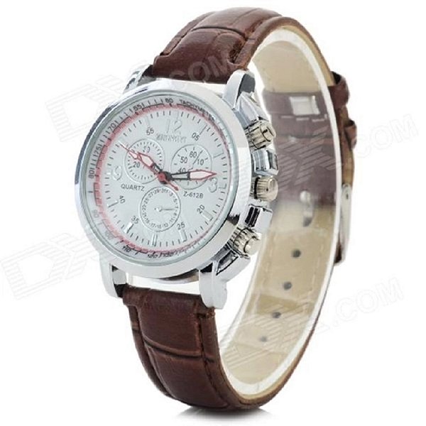 Relógio Zhongyi z-612 feminino pu banda quartzo analógico - preto + branco