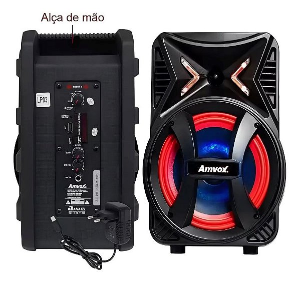 Caixa De Som Amplificada Bluetooth Aca 189 180w Amvox Bivolt Cor Preto 110V/220V