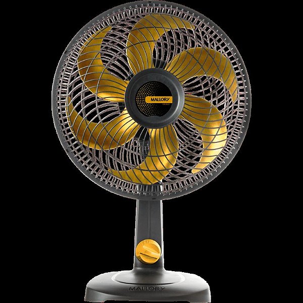 Ventilador De Mesa TS 30 Preto/Dourado 6 Pás - Mallory - 127v