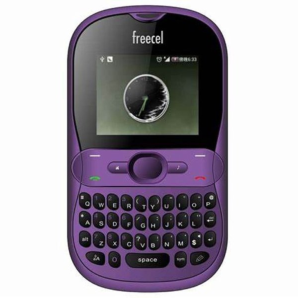 Celular Desbloqueado Freecel Free Mini Púrpura com Teclado Qwerty