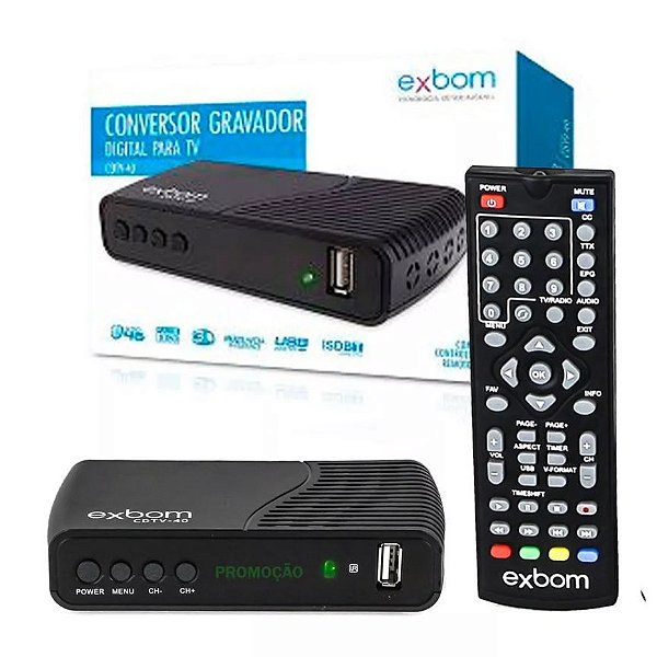 Conversor Tv Digital Exbom Cdtv-40 Full Hd 1080p Gravador