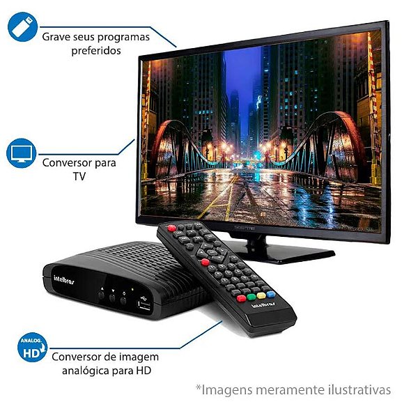 Conversor de TV Digital com Gravação da Programação via Pen Drive Intelbras CD 636