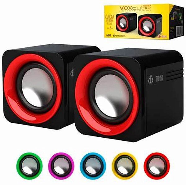 Caixa De Som Voxcube Para Pc e Notebook Vc-d300 2.0 Infokit