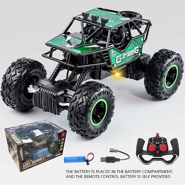 Carro off-road Racing Toy Car de liga com controle remoto 2.4G iluminação, recarregável