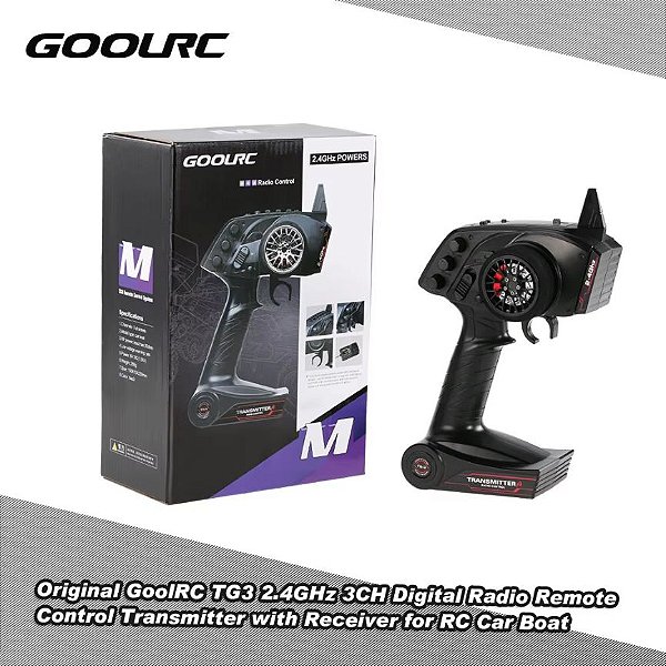 Controle Remoto,Rádio Digital GoolRC para RC Car Boat TG3 3CH 2.4GHz
