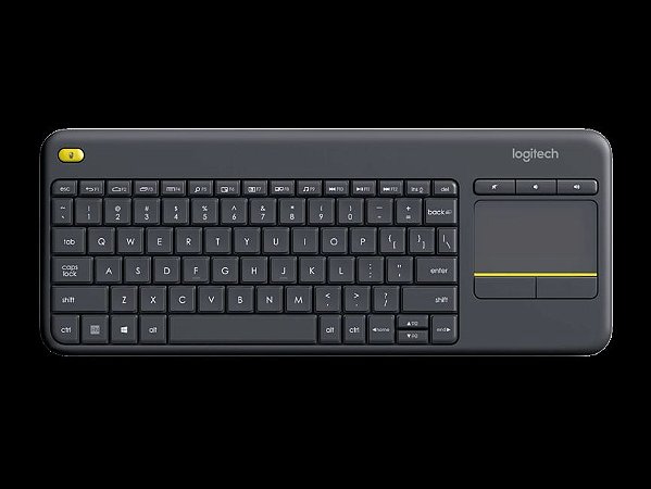 Teclado sem fio Logitech K400 Plus TV com Layout ABNT2 Preto