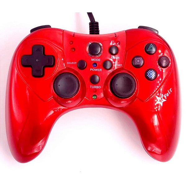 Controle Joystick Feir Turbo Usb Fr-2120 Vermelho