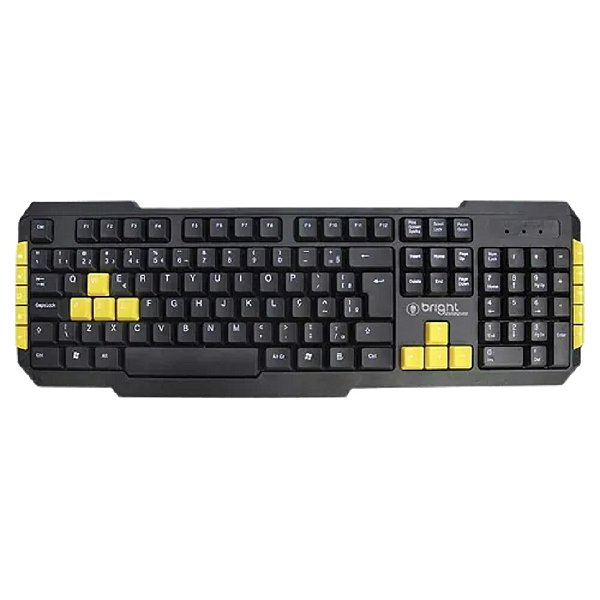 Teclado Gamer Bright ABNT2 Preto/Amarelo - 0183