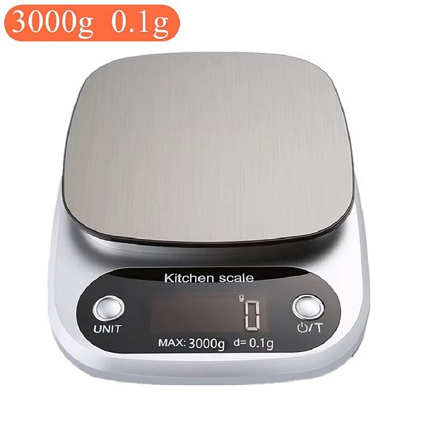 Balança de cozinha digital de 10 kg, plataforma de aço inoxidável