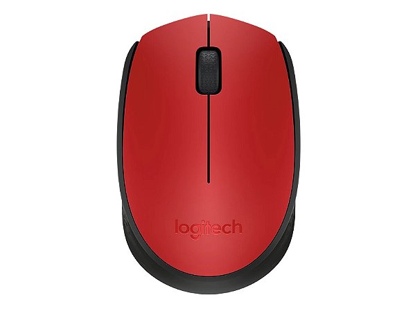 Mouse sem fio Logitech M170 com Pilha Inclusa - Vermelho
