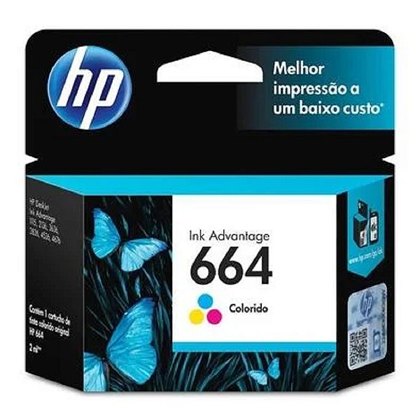 Cartucho de Tinta HP 664 Ink Advantage - Colorido - F6V28AB