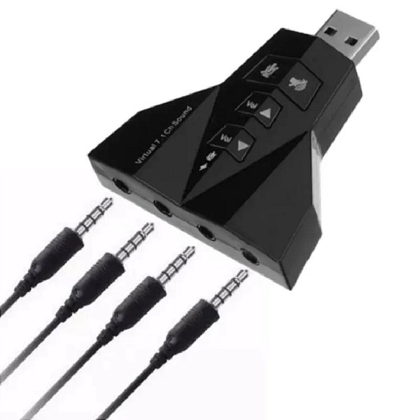 Adaptador de Som USB 2.0 Externo 7.1 Canais XT-2031 - Xtrad