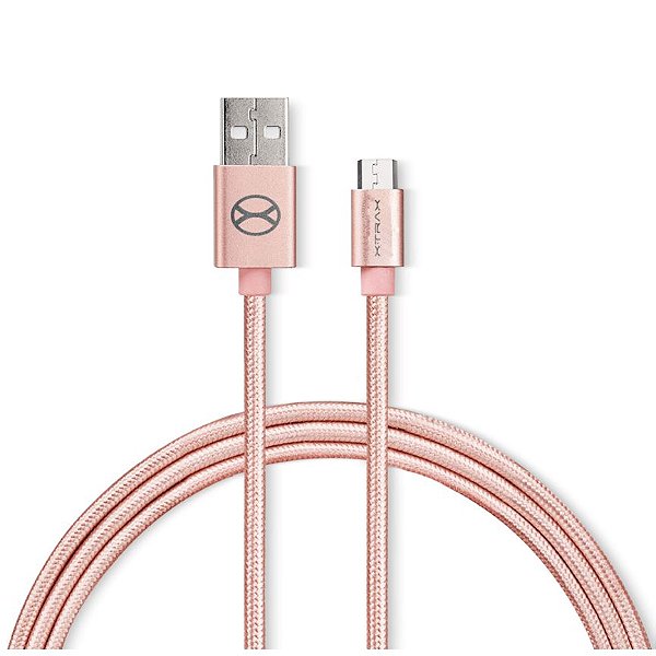 Cabo Micro USB Xtrax 2.1A - 1,5 metro Rosé