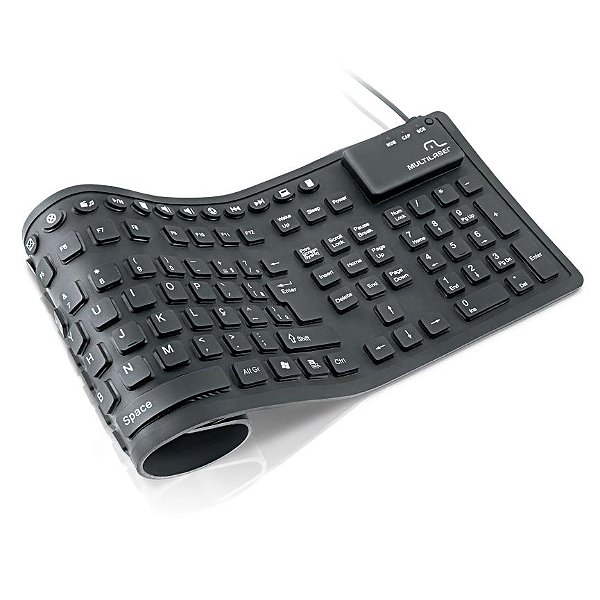 Teclado Multilaser Flexível Preto Usb ABNT - TC092