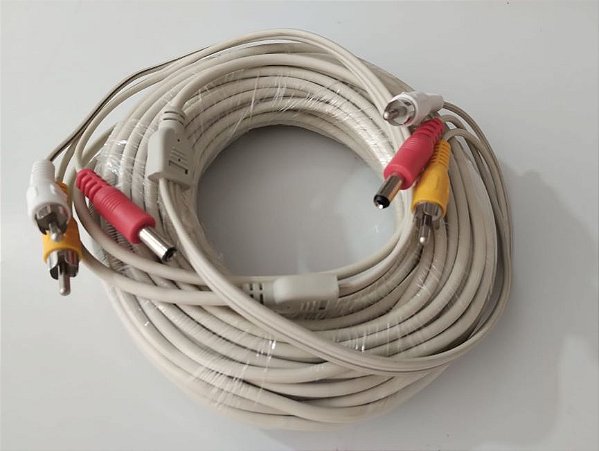 Cabo de Video Rca, CFTV, com conexão P4 20 metros