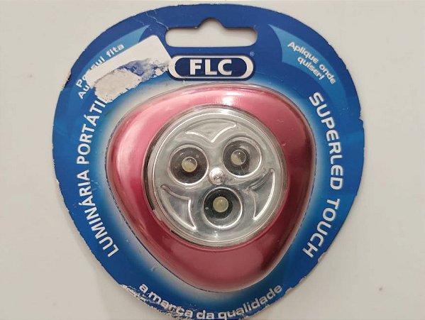 Luminária Portátil Super Led Touch, 3 Led Vermelha - Flc