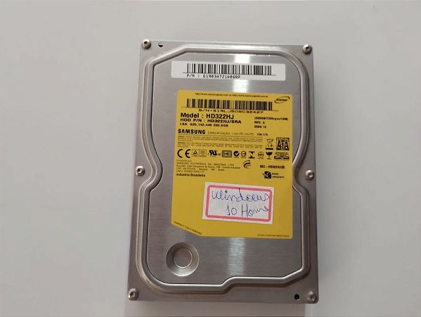 HD Samsung HD322HJ 320GB 7200RPM com Windows 10