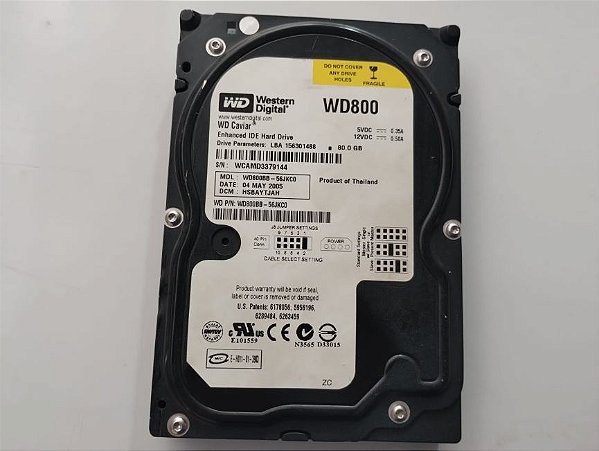 Disco Rígido Interno Western Digital 80GB IDE