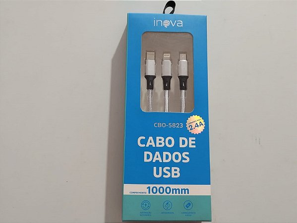 Cabo de Dados USB Inova CBO-5823 1m Prateado
