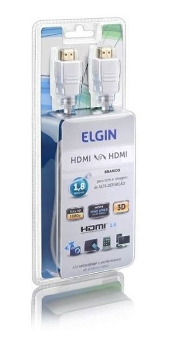 Cabo Hdmi Branco 1,8 Metros Elgin Para Alta Definicão